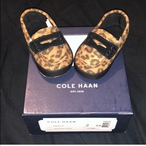 Brand new COLE HAAN  baby loafers Leopard print